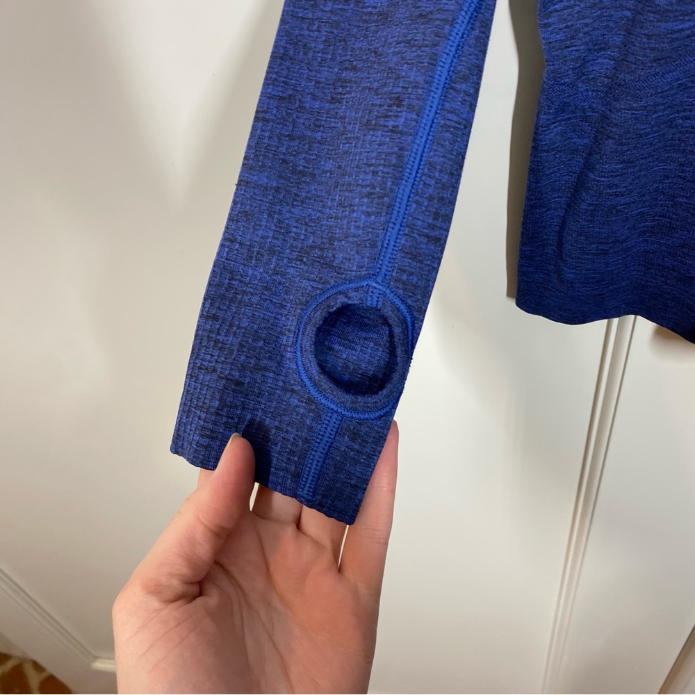 Lululemon sapphire blue swiftly long sleeve size 4 thumbholes athletic - Picture 5 of 6